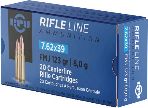 PPU 7.62X39 123GR FMJ - 20RD 50BX/CS