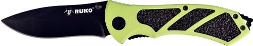 RUKO FOLDER 3.25" GREEN HANDLE - CLAMSHELL