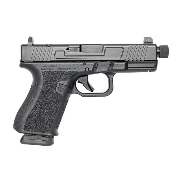 Combat Armory CA19 OR Handgun 9mm Luger 15rd Magazine 4.49" Threaded Barrel Black with Suppressor Height Sights