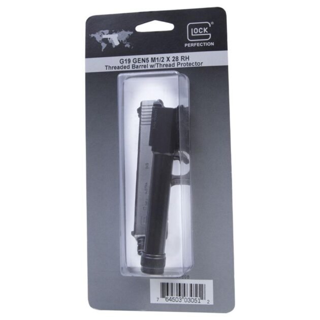 Glock Factory 19/19x/45 Gen5 Handgun Barrel RH 9mm Luger 1/2x28 Threaded Black
