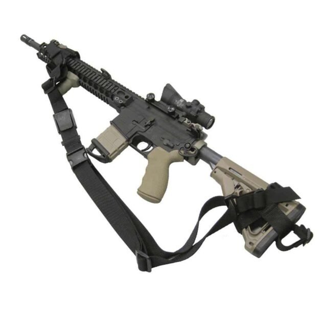 TacShield PRS Hands Free Rifle Sling with Stud QD Swivels Black