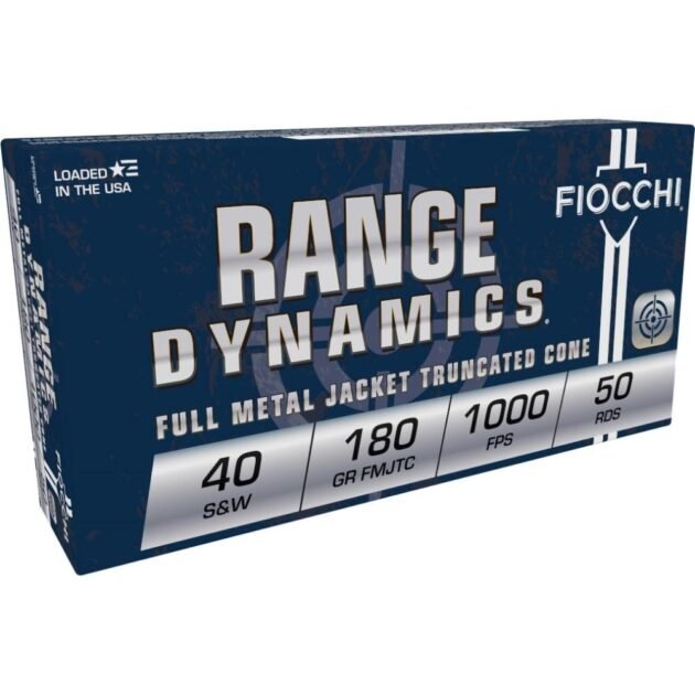 Fiocchi Range Dynamics Handgun Ammunition .40 S&W 180 gr FMJ 1000 fps 50/ct