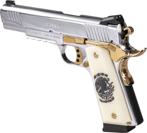 GIRSAN MC1911S LIBERADORE II - 9MM 10RD CHROME GOLD ENGRAVED