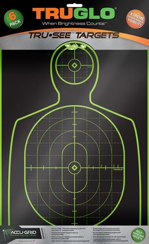 TRUGLO TRU-SEE REACTIVE TARGET - HANDGUNNER 12" X 18" 6-PACK