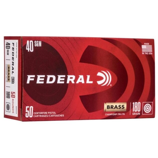 Federal Champion Handgun Ammunition .40 S&W 180 gr FMJ 1000 fps 50/ct