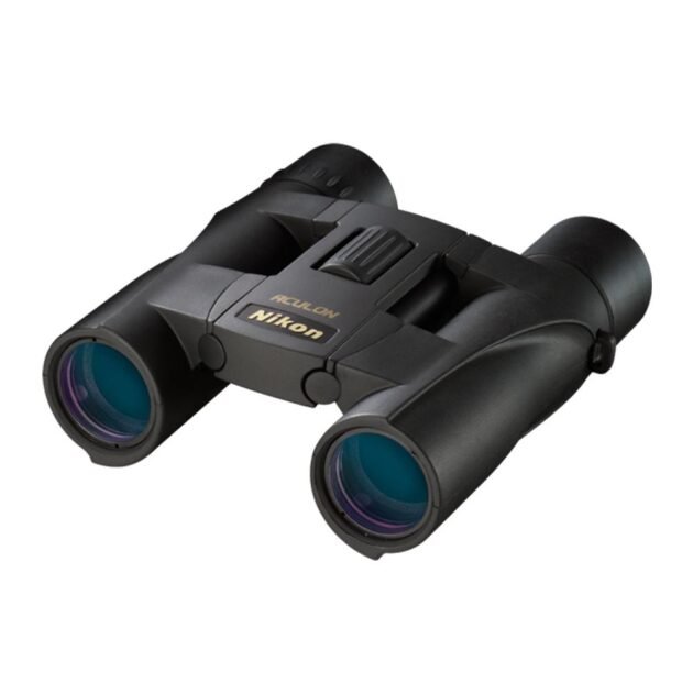 Nikon Aculon A30 Binoculars 10x25mm Black with Neck Strap Case & Lens Covers