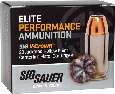 SIG AMMO 45ACP 200GR ELITE - V-CROWN 20RD 10BX/CS