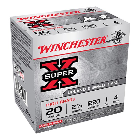 WIN SUPER-X UPLAND/SMALL 20GA 2.75 1OZ #4 25/10