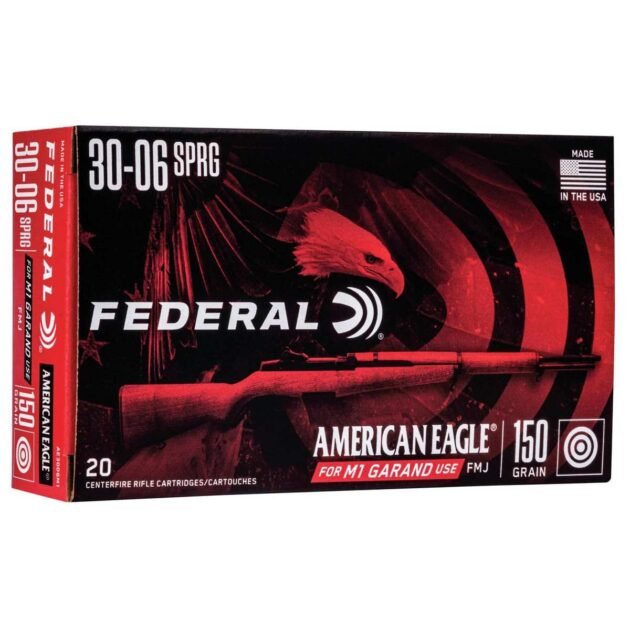 Federal American Eagle Rifle Ammunition .30-06 Sprg 150 gr FMJ 2740 fps 20/ct