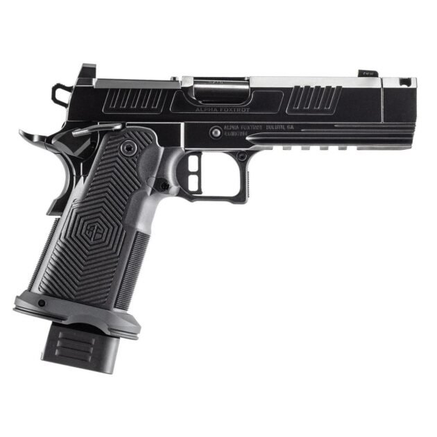 Alpha Foxtrot AF1911-ROMULUS Handgun 9mm Luger 20rd Magazines(5) 4.25'' Threaded Comp Barrel Black polished DLC